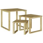 vidaXL Table de Bain de Soleil Marron 50.5 x 50 x 46 cm Pin imprégné