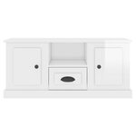 vidaXL Meuble TV blanc brillant 100x35 5x45 cm bois d'ingénierie
