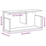vidaXL Armoire murale 60x20x30 cm noir bois d'ingénierie