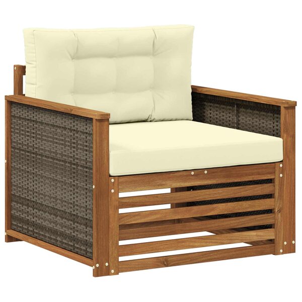 vidaXL Sofa de milieu extérieur Bois d'Acacia Massif Naturel