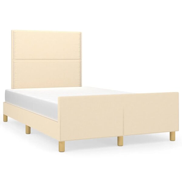 vidaXL Cadre de lit sans matelas crème 120x200 cm tissu