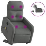 vidaXL Fauteuil inclinable de massage électrique Gris foncé Tissu