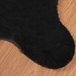 vidaXL Tapis en Fourrure Synthétique de Lapin Olite Noir 50 x 80 cm
