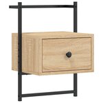 vidaXL Table de chevet murale 2 Pièces chêne sonoma 35x30x51 cm