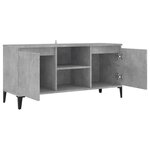 vidaXL Meuble TV avec pieds en métal Gris béton 103 5x35x50 cm