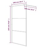 vidaXL Paroi de douche Blanc 100x195 cm Verre ESG transparent