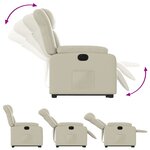 vidaXL Fauteuil inclinable électrique crème similicuir