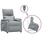 vidaXL Fauteuil de massage inclinable Gris clair Tissu