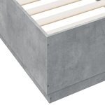 vidaXL Cadre de lit avec LED sans matelas gris béton 90x200 cm