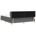 vidaXL Lit à Ressorts avec Matelas Crème 90x200 cm Tissu Gris foncé