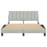 vidaXL Cadre de lit sans matelas Hanko gris clair 140x190 cm velours