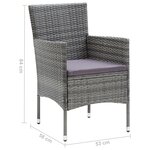 vidaXL Chaises de salle à manger de jardin 4 Pièces Résine tressée Gris