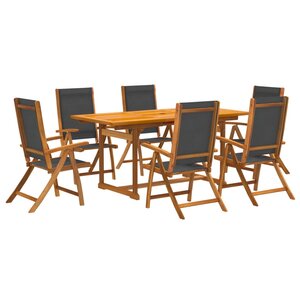 vidaXL Ensemble à Manger de jardin 7Pièces bois d'acacia solide textilène