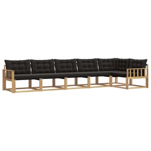 vidaXL Ensemble de canapés d'extérieur 6 pc Blanc et noir