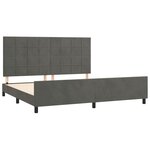 vidaXL Cadre de lit avec tête de lit Gris foncé 200x200 cm Velours