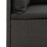 vidaXL Salon de jardin 4 Pièces avec coussins Noir Résine tressée