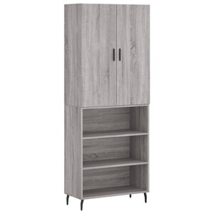 vidaXL Buffet haut Sonoma gris 69 5x34x180 cm Bois d'ingénierie
