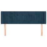 vidaXL Tête de lit avec oreilles Bleu foncé 147x16x78/88 cm Velours