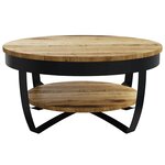 vidaXL Table basse Bois massif de manguier brut 65x32 cm