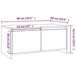 vidaXL Table basse blanc 90x50x41 5 cm bois d'ingénierie