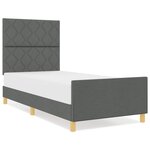 Lit vidaXL gris foncé 90x190 cm en tissu