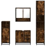 vidaXL Ensemble meubles salle de bain 4 Pièces chêne fumé bois ingénierie