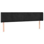 vidaXL Tête de lit avec oreilles Noir 203x16x78/88 cm Velours