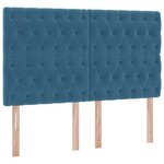 vidaXL Lit avec des lumières à LED Bleu foncé 140 x 200 cm Velours