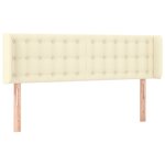vidaXL Tête de lit avec oreilles Crème 147x16x78/88 cm Similicuir