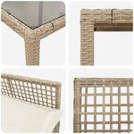 vidaXL Ensemble de salle à manger pour jardin 7 Pièces Beige Poly rotin