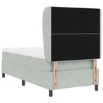 vidaXL Lit à ressorts avec matelas Gris clair 190 x 90 cm Polyester