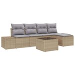 vidaXL Ensemble de canapé de jardin 6 Pièces Beige  Gris clair