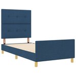 vidaXL Cadre de lit avec tête de lit Bleu 90 x 190 cm tissu