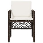 vidaXL Chaises de jardin avec coussins lot de 4 marron résine tressée