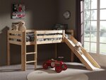 PINO Lit Compact avec Toboggan + Rideau de lit Princess + 3 pochettes princess