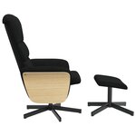 vidaXL Fauteuil inclinable avec repose-pied noir tissu