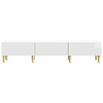 vidaXL Meuble TV Blanc brillant 147 x 34 5 x 30 cm Bois d'ingénierie