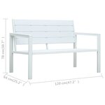 vidaXL Banc de jardin 120 cm PEHD Blanc Aspect de bois