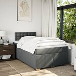 vidaXL Sommier à lattes de lit avec matelas Gris foncé 120x200cm Tissu