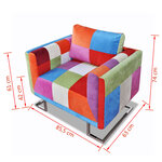 vidaXL Fauteuil cube avec design de patchwork Chrome Tissu