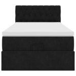 vidaXL Cadre de lit ottoman avec matelas noir 90x200 cm velours