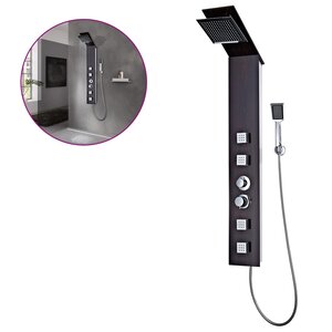 vidaXL Système de panneau de douche Verre Marron