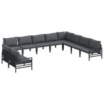vidaXL Ensemble de canapé de jardin 10 Pièces Anthracite Acier