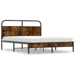 vidaXL Cadre de lit sans matelas 150x200 cm chêne fumé bois ingénierie