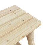 vidaXL Table de pique-nique pour 4 enfants avec trou de parasol sapin