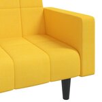 vidaXL Canapé-lit à 2 places avec deux oreillers jaune tissu