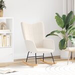 Fauteuil relaxant vidaXL en tissu crème ressemblant à de la laine