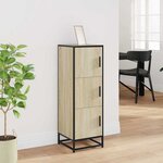 vidaXL Buffet haut chêne sonoma 35 5x35x106 5 cm bois ingénierie métal