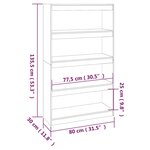 Vidaxl bibliothèque/séparateur de pièce gris 80x30x135 5 cm pin solide