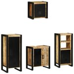 vidaXL Ensemble de mobilier de salle de bain avec étagère 4 Pièces